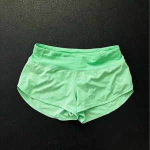Lime green Lululemon Speed up shorts 2.5 inch inseam